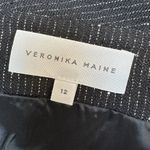 Veronika Maine Black Grey White Speckled Ruffle Mini Skirt Size 12 Large L Photo 6