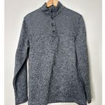 Telluride Clothing Company Womens Medium Sweater Button Mock Neck Grey Marled Gray Photo 0