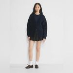 Aritzia  Sunday Best PEGGY oversize Merino WOOL Navy Cable Knit sweater Cardigan Photo 1