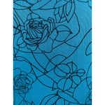 Floral Patterned Sleeveless Halter Dress With Mermaid Hem Blue Size L Photo 4