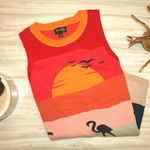 Dee Elly  Flamingo Sunset Sweater Vest Photo 0