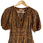 Ulla Johnson  Mariana Brown Leopard Animal Print Puff Sleeve A-Line Mini Dress 2 Photo 6