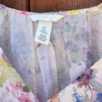 H&M Floral Watercolor Long-Sleeve Flowy Mini Dress Women’s Size Small Photo 2