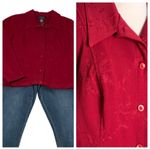 Dialogue Red Floral Embroidered Button Up Casual Dressy Career Jacket Size 12 Photo 11