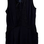 City Chic Sleeveless Lace Tie Front Romper Black Size 16 Casual Chic Romantic Photo 0