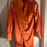 Hello Molly Orange Satin Dress Photo 0