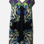 ICE Slip Dress Size 10 Vintage Y2K Party Silky Adjustable Straps Black Purple Photo 0