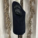 Verve Ami Black Crochet Knit Blouse | L | Scallop Boho Parisian Cottagecore Photo 1