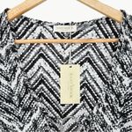 Ramy Brook NWT  Cassie Crochet Knit Boho Mini Dress | Sz Small | Black & Silver Photo 5