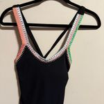 PilyQ  Platinum Black Crochet Rainbow Trim One Piece Swimsuit- Size Medium Photo 3