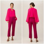 Trina Turk ππ Strong Gauze Button-Up Top ~ Radio City Rose Medium NWOT Photo 2