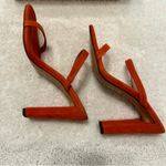 BCBGeneration  Whitney Suede Mule Heel Sandals Red 7 Photo 9