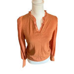 SIAMI MILANO light knit sweater with chiffon blouse sleeve ruffled colla small Photo 4