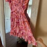 MISA Los Angeles  Pink Floral Mini Dress Tassels Size Medium Photo 2