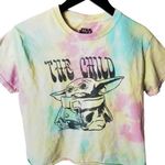 Star Wars The Child T Shirt Baby Yoda Character Raw Hem Tie Dye Graphic Tee Top Photo 1