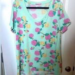 LuLaRoe  floral print v neck Christy t t shirt Photo 0