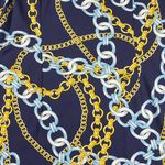 J. McLaughlin  Augusta Dress Catalina Cloth Blue Chain Link V-Neck Size M Photo 6