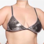 SKIMS NWOT  Silver Sequin Triangle Bralette Photo 0