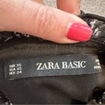 ZARA Women's Black Ditsy Floral Print Long Sleeve Mini Dress Size XS Photo 2