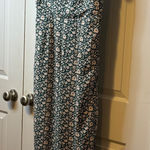 ASU Wish Floral Maxi Dress Cottagecore Green Puff Sleeve Tie Front Boho Chic Size L Photo 0