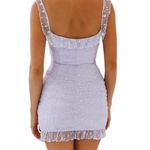 Hello Molly NWOT  Pastel Purple Bodycon Ruffle Mini Dress Polka Dot Mesh M Photo 2