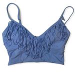 Victoria's Secret  Blue Fringe Bikini Top XS Photo 0