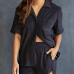 Outerknown  terry navy blue hightide button down shirt Photo 0