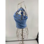 Aritzia Sunday Best Women's Blue Cropped Stretch Ruffle Strap Tank Size Medium Photo 5