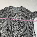 Soft Surroundings  Raven Shift Black and White Dress  3/4 Sleeve Ikat Print Rayon Photo 4