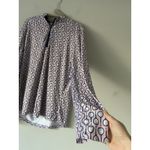 SanSoleil UPF 50+ 1/4 Zip Top with a Pink and Navy Racket Print Size Large Golf Photo 3