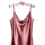 Bebe  Dusty Rose Pink Satin Cowl Neck Slip Dress Size XL Made in USA Y2K 2000s Photo 1