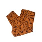 Anthropologie Split Hem Wide Leg Pull On Pants in Abstract Brown Size Small Photo 6