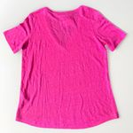 Banana Republic NEW Pink Fuchsia Linen V-Neck Tee Lightweight Top L Shirt Photo 2
