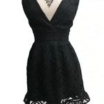 Sugar+Lips Black All My Love Plunging Crochet Lace Dress Photo 0