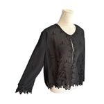 Karen Millen Karen Miller Sheer Beaded Jacket Shrug With Floral Design Scalloped Edges Sz 20 Photo 5