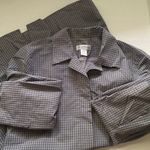 Brooks Brothers Vintage blue plaid long cotton blend trench coat, size medium Photo 0