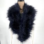 Club Monaco Faux Fur Pull Through Scarf Black Collar Stole Photo 5