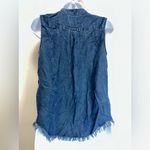 DL1961 ‎ V Neck Collared Sleeveless Raw Hem Chambray 100% Lycocell Top EUC Size S Photo 3