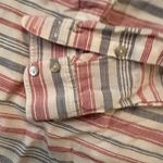 Vineyard Vines  Women's Striped Cotton Linen Button-Up Shirt Size 4 red white Photo 2