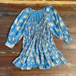 Free People  Camella Blue Floral Adjustable Mini Dress - Sz Med 🧡🎀 Photo 10
