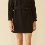 Ba&sh Dimitri Dress Mini Sweater Belted Jacquard Black Red Size 3 US 10 Photo 0