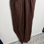 Loft NWOT  Beach Linen Halter Open Back Jumpsuit In‎ Brown Minimalist Size XL Photo 2