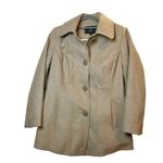 London Fog Women's Beige Wool Blend Peacoat Size M Mid-Length Winter Photo 2