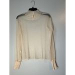 Sheer Smock Neck And Wrist Victorian Blouse Shirt Women's Medium Crinkle Stretch Photo 4