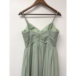 Azazie Alia A-Line Pleated Chiffon Dress in Dusty Sage Size A8 Photo 6