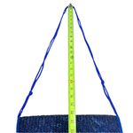 Vintage Y2K Navy Blue Raffia Straw Envelope Foldover Crossbody Clutch Bag Photo 5