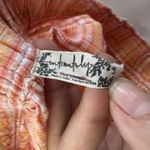 Free People  Shorts Womens Small Orange Pink Plaid Boho Crochet Trim‎ 100% Cotton Photo 2