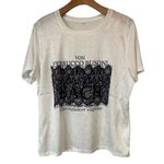 Mujiu T Shirt Women's 2XL White Bach Graphic Print Lace Detail Crew Neck NEW Size 2X Photo 0