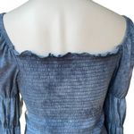 REWASH NWT,  Totally Tie Dye Smocked Ruffle-Trimmed Top Blue, Sz M Photo 9