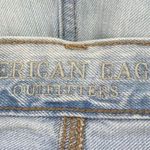 American Eagle  Blue Light Wash Lace Trim Cotton Denim Mid Rise Jean Short Size 4 Photo 3